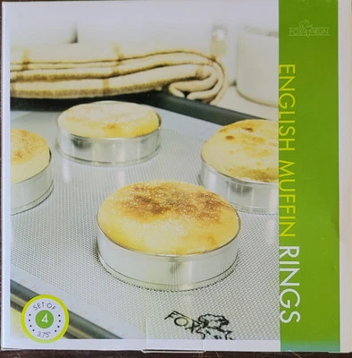 Vintage ENGLISH MUFFIN/Metal RINGS/MOLDS in Box  3-5/8" Bread Baking Crumpets - Image 1 of 4