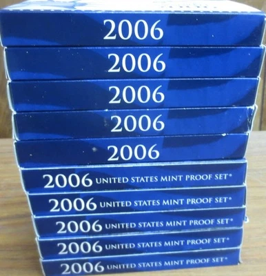 2006 Proof Set 10 Sets Wholesale U. S. Mint 10-coin Sets 5 Quarters + 5Coin COA - Image 1 of 2