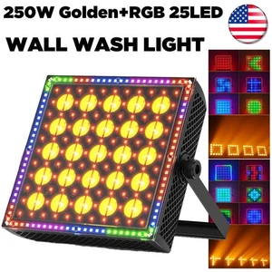 25LED Strobe Wall Wash Light Stage Effect Beam Lights Golden+RGB DMX DJ Lights - Picture 1 of 10