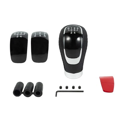 Universal Fit Pu Couro Carro Manual Engrenagem Stick Botão de Mudança + 3 Tampas - Imagem 1 de 4