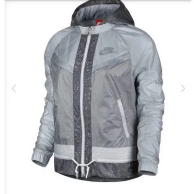 Nike Cortavientos Windrunner Splatter WMNS XL Cremallera Sudadera con Capucha Chaqueta Gris/Negro  Foto 1 de 4
