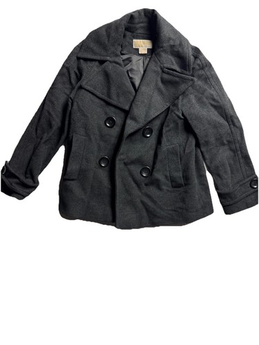 MICHAEL KORS Cappotto donna Micahel Kors Pea misto lana medio doppiopetto ampio risvolto grigio