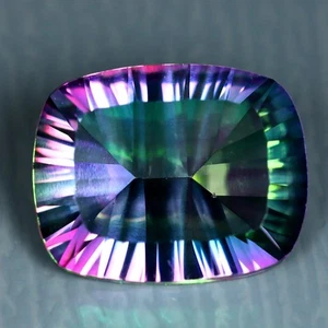 3.36 ct Super-Excellent Cushion (10 x 8 mm) Green Mystic Fire Topaz Genuine - Picture 1 of 2