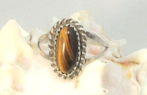 Tiger Eye Ring Size 6 3/4 Sterling Silver Southwest Style #545 - Picture 1 of 8