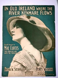 In Old Ireland Where River Kenmare Flow Mae Curtis Large Sheet Music Rossiter 8A - Zdjęcie 1 z 1