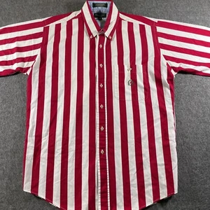 Hunt Club Men's Shirt Size Large Vertical Striped Vintage 90s Cotton S/S - Picture 1 of 15