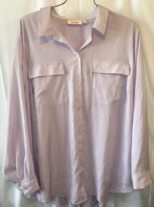 Evri Brand 4X NWT Larue Lavender Button Down Long Sleeve Blouse Top - Picture 1 of 8