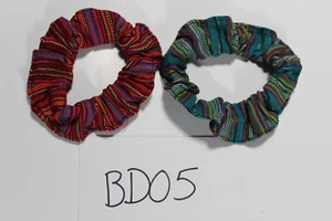 Guatemalan Scunchies - 2x Hand Made Colorful Scrunchy HairTie Accessory NEW BD05 - Picture 1 of 2
