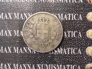 REGNO D'ITALIA VITTORIO EMANUELE II 1 LIRA STEMMA ARGENTO 1867 M COD. VITEMII-25 - Picture 1 of 1