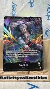 One Piece Gioco di Carte Smoker Op02-093 Alt Art Leader Paramount Guerra Inglese - Foto 1 di 3