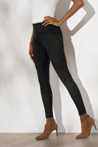 Leggings al tobillo Soft Surroundings talla XS imitación gamuza negros $99 NUEVO - Imagen 1 de 6
