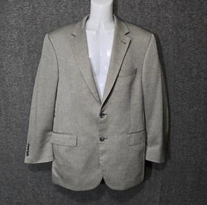 Jos A Bank Blazer Mens 41R Gray Herringbone Silk Camelhair Jacket Sport Coat - Picture 1 of 14