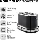 2 Slice Toaster Tower T20043nor Belle 800W 7 Settings In Black Noir