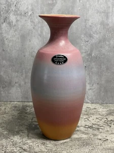 Jarrón Dryden Pottery, Hot Springs Arkansas, C Roark, lanzado a mano 11” 1995 rosa - Imagen 1 de 8