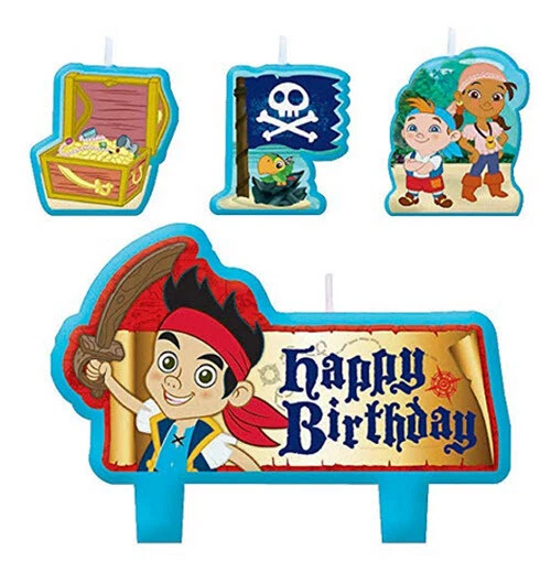 JAKE Neverland Pirates Birthday Party CANDLES for cake cupcakes 4pc supplies - Image 1 of 1