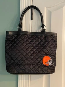 Cleveland Browns NFL Quilted Black Tote Bag Profanity by Little Earth - Picture 1 of 9