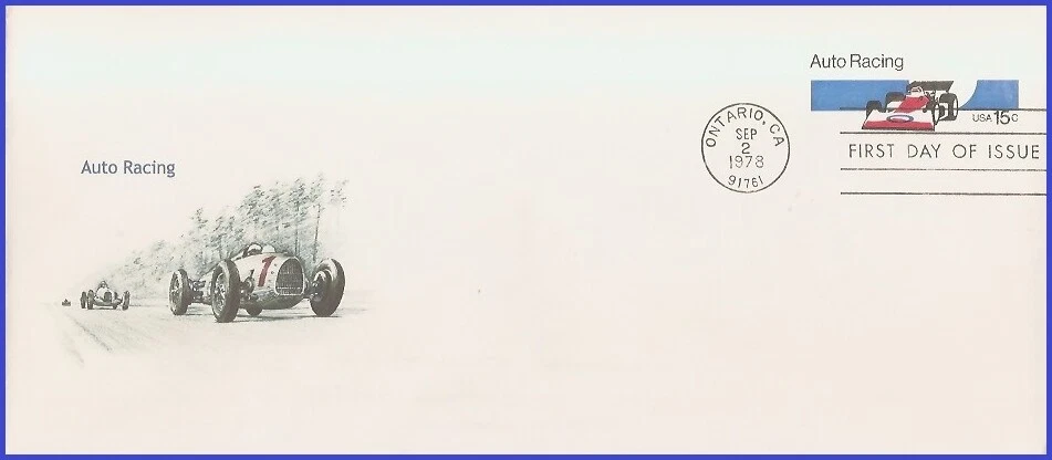 USA4 #U587 U/A UNKNOWN FDC   Auto Racing - Image 1 of 1