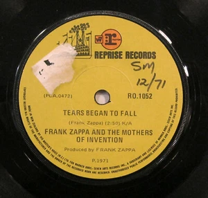 FRANK ZAPPA "TEARS BEGAN TO FALL" 7' New Zealand n/mint - Picture 1 of 3