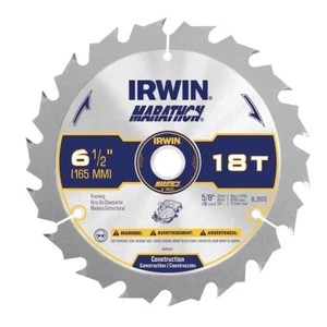 IRWIN Marathon 6-1/2" 18T Hojas de Sierra Circulares de Acero con Punta de Carburo (PAQUETE DE 2) NUEVO - Imagen 1 de 3