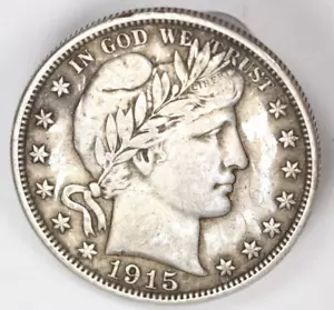 1915-D Barber Half Dollar 50c Coin Semi Key Date - Picture 1 of 4
