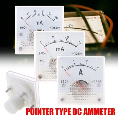 Pointer Ammeter Head Ammeter DC Amp Meters Analog Panel Meter Measuring Tool - Image 1 of 4