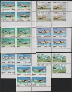 1992 Vietnam Stamps Block 4 Airplanes Scott # 2331-2337 MNH - Picture 1 of 1