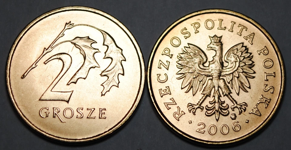 2006 Poland 2 Grosze Brass Coin BU Very Nice KM# 277 - Image 1 of 1