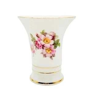 Schumann Arzberg Floral Porzellan Vase Bavaria Vintage Rosa Rosen - Bild 1 von 7