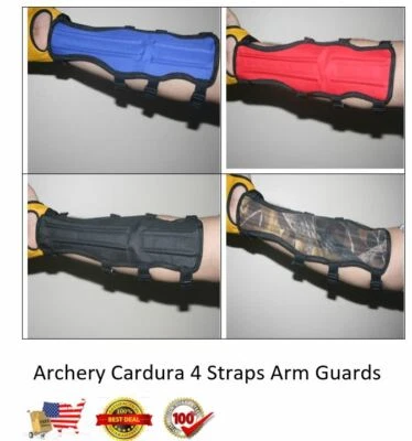4 STRAP ARCHERY LONG ARM GUARD (33cm LONG x 9cm WIDE)-Cordura Arm guard - Image 1 of 4