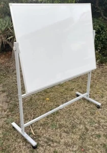 Consortium Double Sided Adjustable Magnetic Mobile Dry Wipe Whiteboard 120x90 A0 - Picture 1 of 8
