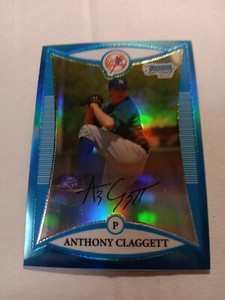 2008 Bowman Chrome Prospects Blue Refractors #BCP12 Anthony Claggett /150