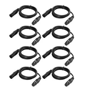 8-Pack 3.3ft XLR Cable DMX Stage Light Cable 3-Pin XLR Male to Female Plug F5E6 - Picture 1 of 9