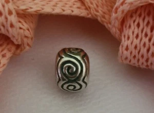 Pandora Oxy Swirl Swirls Charm Bead Sterling Silver #790228 Retired - Picture 1 of 4