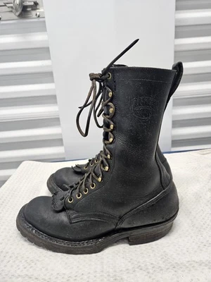 White’s Smoke Jumper Logger Work Black Leather Boots 9.5 D - Image 1 of 4