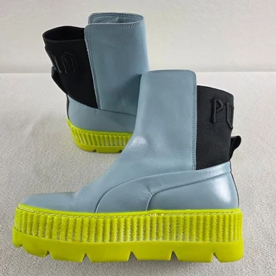 Fenty X Puma Chelsea Sneaker Platform Boots Blue and Yellow 7.5 Dustbag - Image 1 of 4