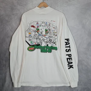 Vntg Mountain Dew Shirt Mens XL White Long Sleeve Pats Peak Promo Snow Ski 90s - Bild 1 von 21