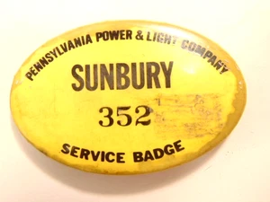 vintage Pennsylvania Power & Light Co., Sunbury, PA service badge pin - Picture 1 of 3