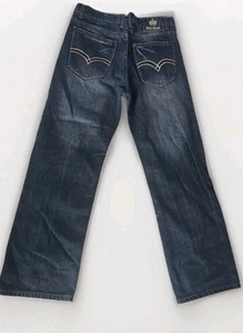 VTG Old Skool Jeans Kids 18 Blue Denim Baggy Y2k Hip Hop Skate Grunge Boys 28X28 - Picture 1 of 11