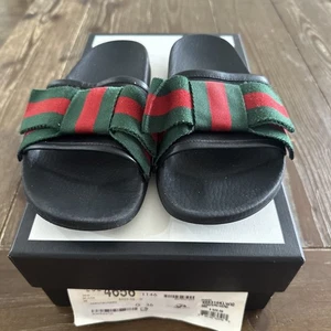 GUCCI Women’s Bow Satin Slides Sandals Size 36 - Picture 1 of 4
