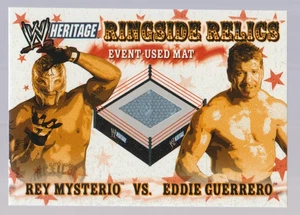2005 Topps WWE Heritage REY MYSTERIO vs. EDDIE GUERRERO Ringside Relics (Mat) - Picture 1 of 2