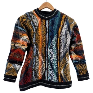 Vintage COOGI Australia 3D Knit Sweater Pure Wool Multicolor Medium runs Small - Picture 1 of 12