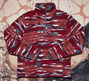 L.L. Bean Herren Fleece Pullover Jacke Rot Aztekenmuster Outdoor Medium - Bild 1 von 4
