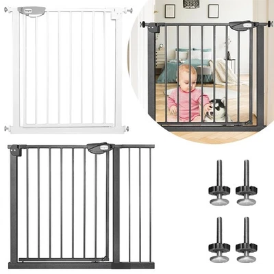 Treppengitter 85-115cm Treppenschutzgitter für Kinder Ohne Bohren Auto-Close Neu - Bild 1 von 4