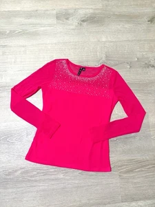Azi Pink Gem studded Long Sleeve Size Medium - Picture 1 of 6