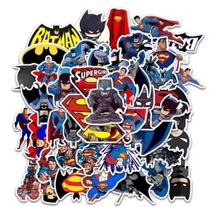45x Superhero DC Superman Batman Themed Stickers Scrapbook Gift Movie Hero’s - Picture 1 of 1