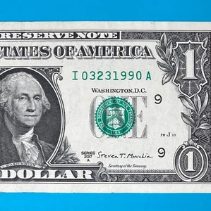 March 23, 1990 (I 03231990 A) BIRTHDAY Note $1 One Dollar Bill - Picture 1 of 4