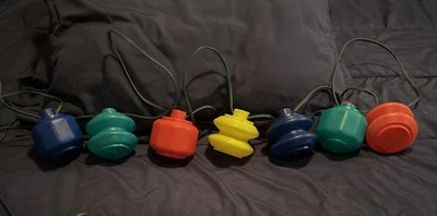 De colección 7 Iluminados Fiesta Plástico Soplado Molde Linterna Patio Luz Cadena Gato #8 E9166 Foto 1 de 4