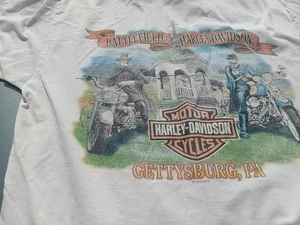 Harley Davidson Battlefield Gettysburg PA weiß T-Shirt Biker Built Gr. L USA - Bild 1 von 6
