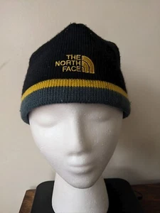 North Face Fleece Knit Beanie Youth Junior Medium Black Gray - Picture 1 of 8