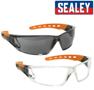 Twin Pack Sealey Polycarbonate Safety Glasses Clear + Dark Tinted - Anti-Scratch - Picture 1 of 1
